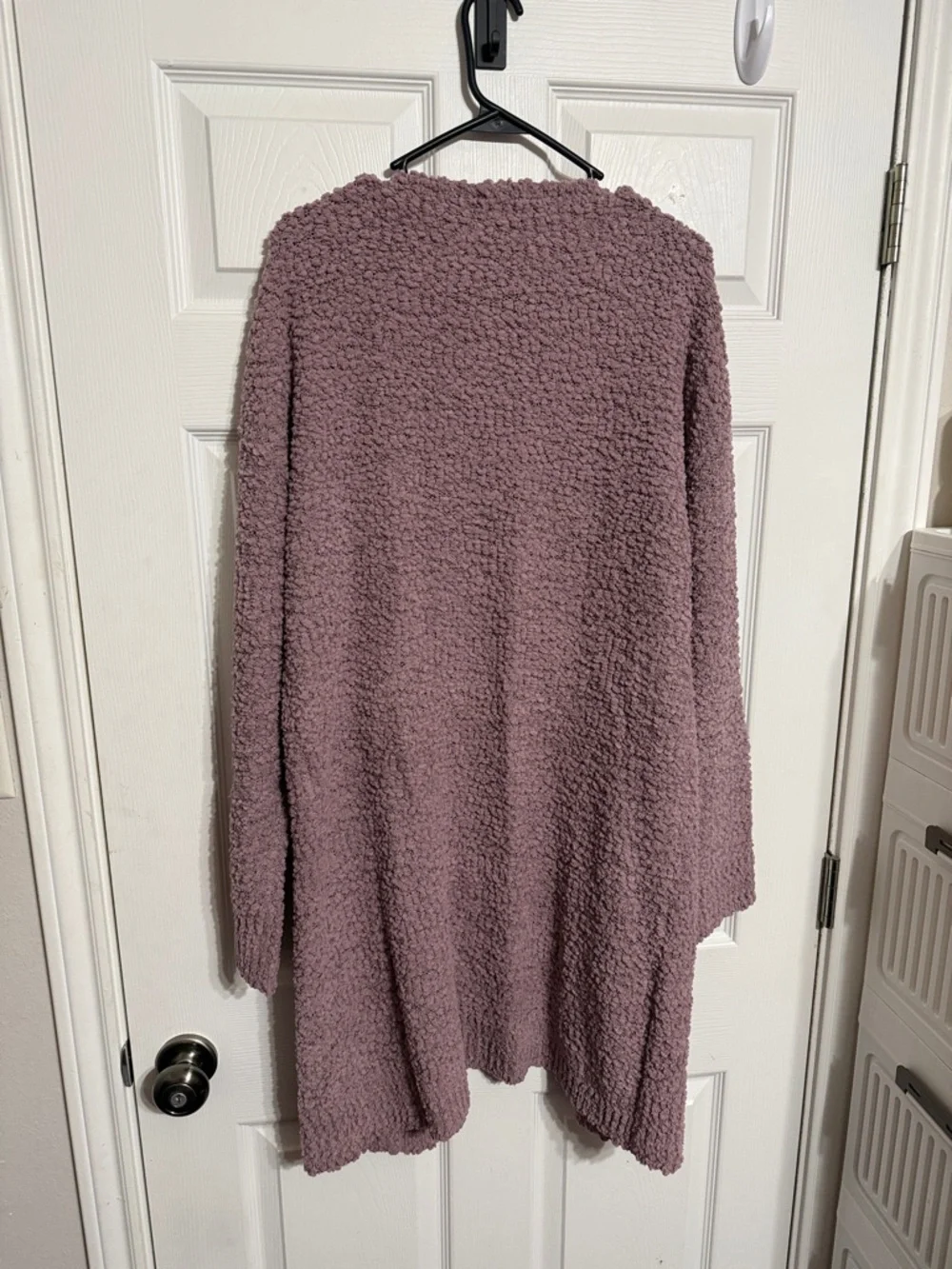 Who What Wear Dusty Mauve Plush Open-Front Cardigan - Picture 3 of 3